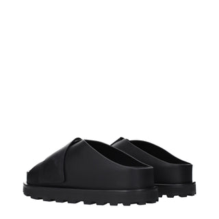 Jil Sander Black Leather Slippers