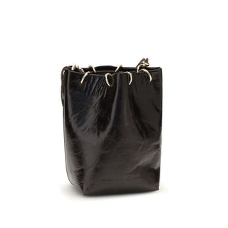 Benedetta Bruzziches Black Calf Leather Bos Taurus Backet Bag