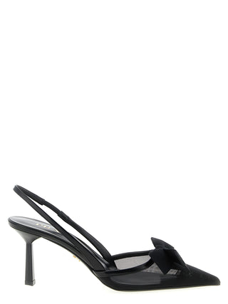 Prada Black Polyamide Mid Heel Pumps
