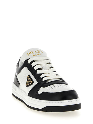 Prada Bicolor Calfskin Low Top Sneakers