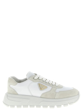 Prada White Polyamide Athletic Sneakers