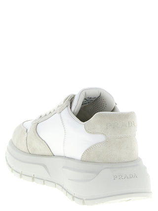 Prada White Polyamide Athletic Sneakers