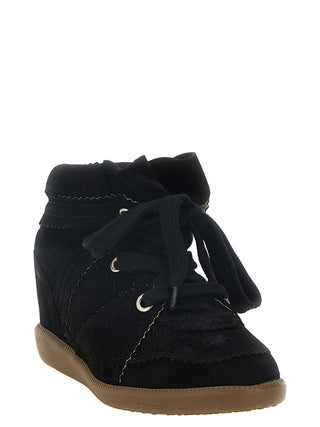 Isabel Marant Black Cowhide Wedge Sandals