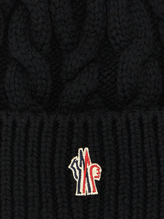 Moncler Grenoble Black Virgin Wool Beanie