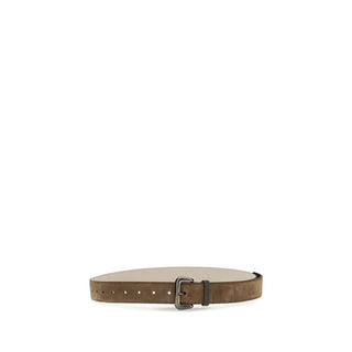 Brunello Cucinelli Brown Suede Leather Belt