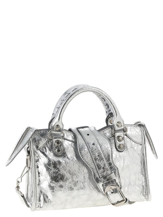 Balenciaga Silver Lamb Leather Handbag