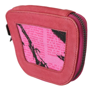 PINKO Pink Suede Printed Coin Holder Women Fabric Zippered Purse - Ginchy