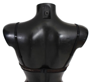 Roberto Cavalli Black Leopard Nylon Push Up Bra Underwear - Ginchy