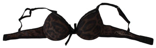 Roberto Cavalli Black Leopard Nylon Push Up Bra Underwear - Ginchy