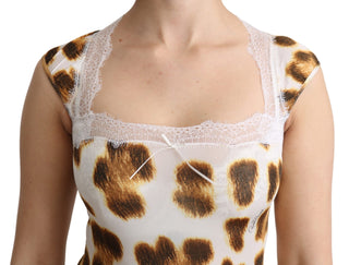 Roberto Cavalli White Brown Camisole Underwear Blouse - Ginchy
