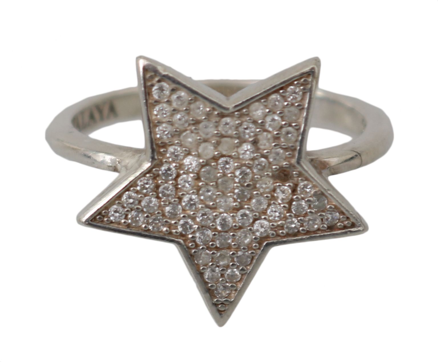 Nialaya Silver Womens Clear CZ Star 925 Ring - Ginchy