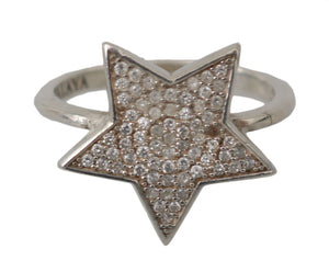 Nialaya Silver Womens Clear CZ Star 925 Ring - Ginchy