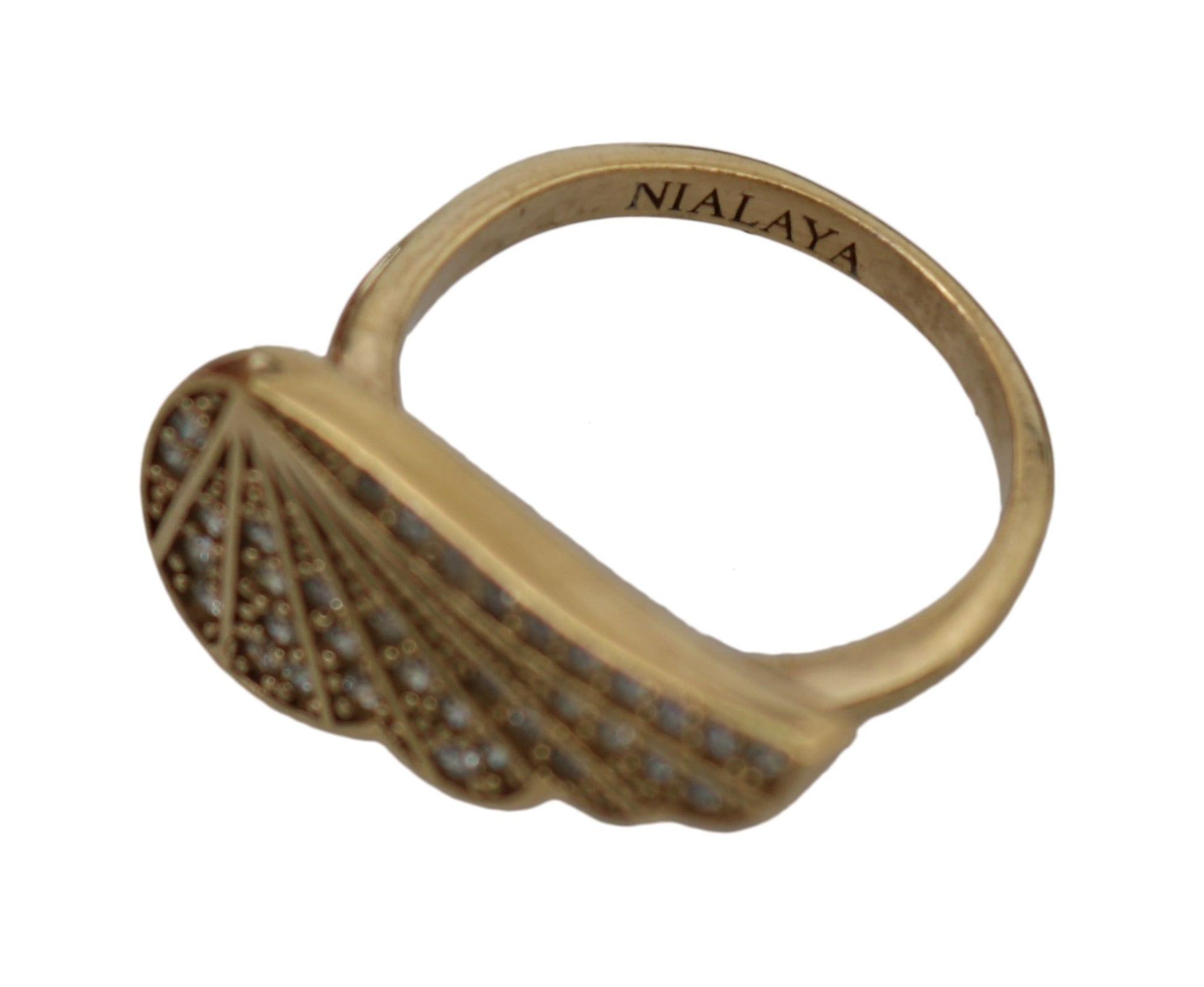 Nialaya Gold Wing Clear CZ 925 Silver Authentic Women - Ginchy