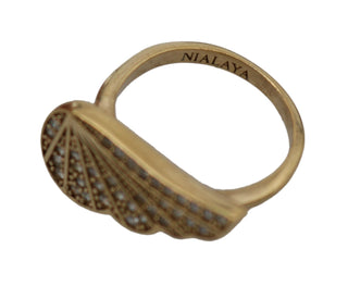Nialaya Gold Wing Clear CZ 925 Silver Authentic Women - Ginchy