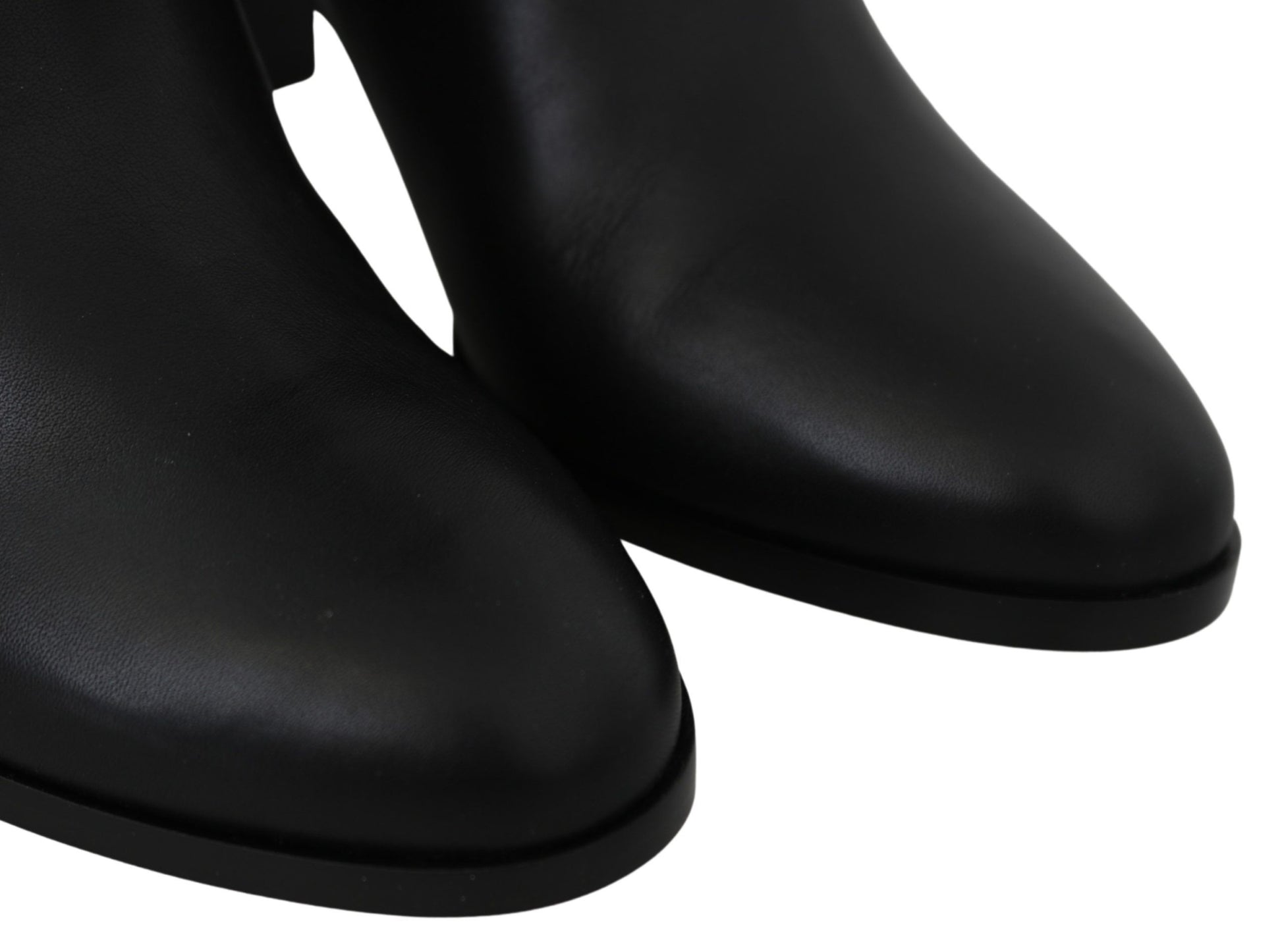 Jimmy Choo Elegant Black Calf Leather Heeled Boots - Ginchy