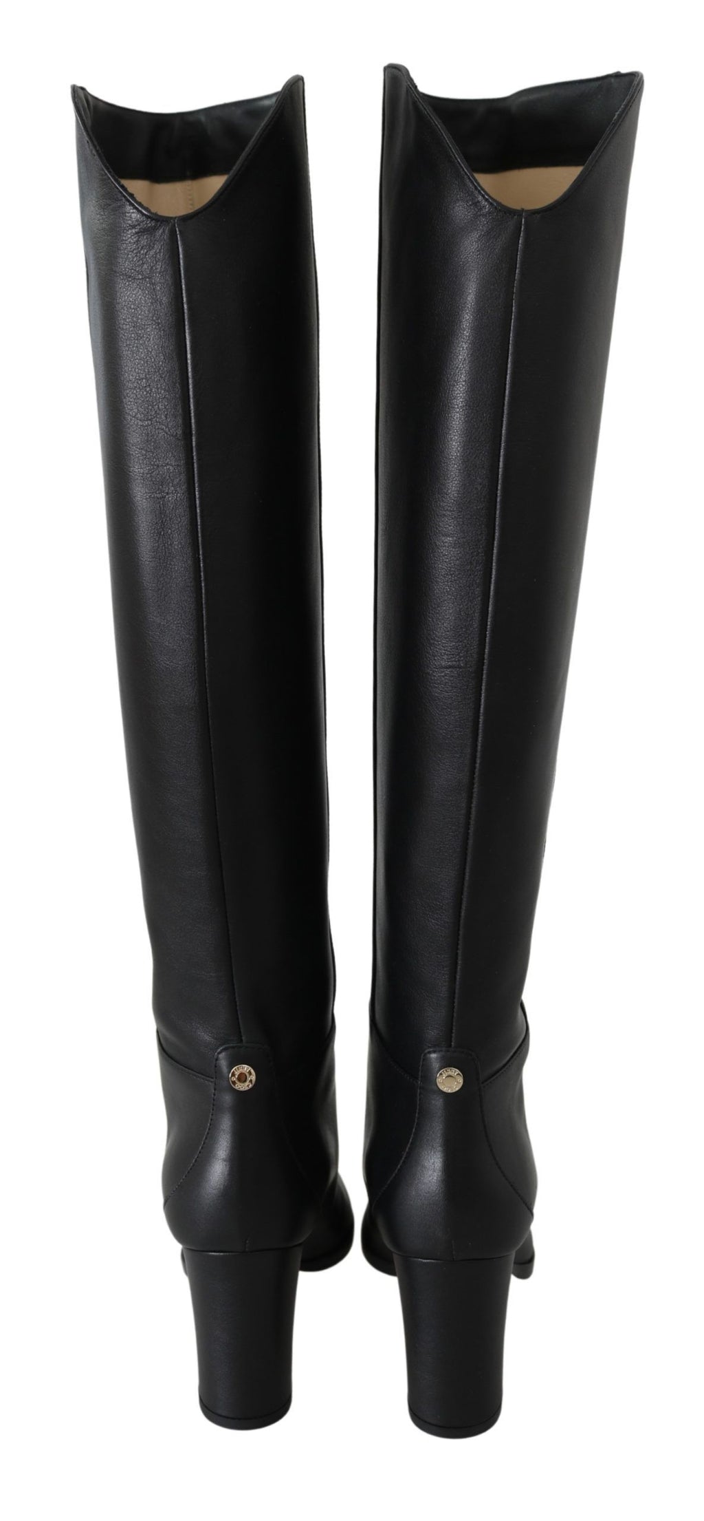 Jimmy Choo Elegant Black Calf Leather Heeled Boots - Ginchy