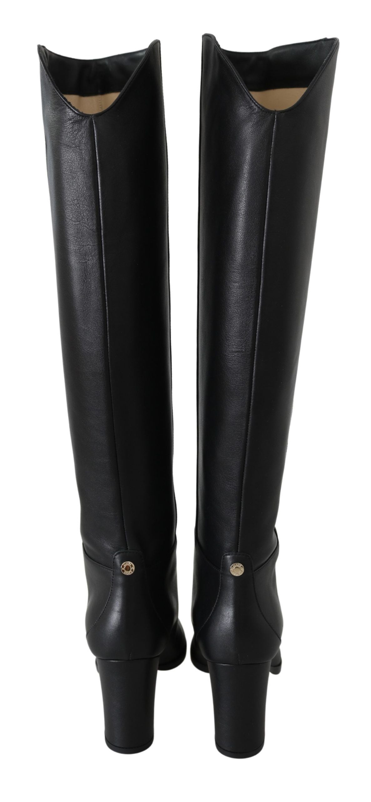 Jimmy Choo Elegant Black Calf Leather Heeled Boots - Ginchy