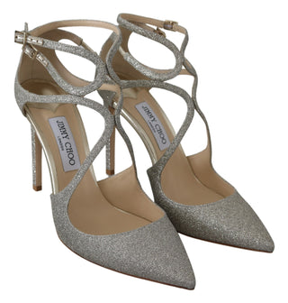 Jimmy Choo Platinum Ice Lancer Leather Pumps - Elegance Refined - Ginchy