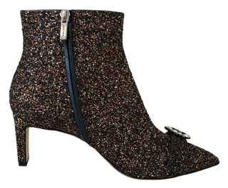 Jimmy Choo Amethyst Mix Hanover Heeled Glitter Boots - Ginchy
