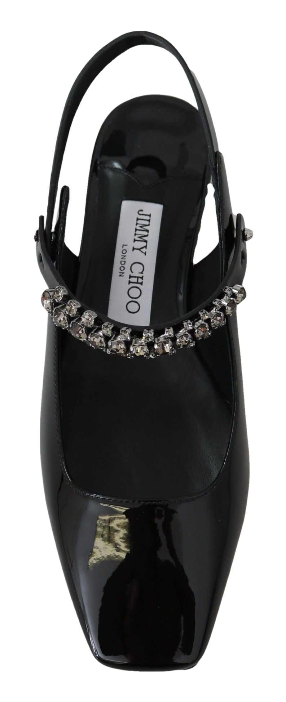 Jimmy Choo Elegant Black Patent Flats with Crystal Accent - Ginchy