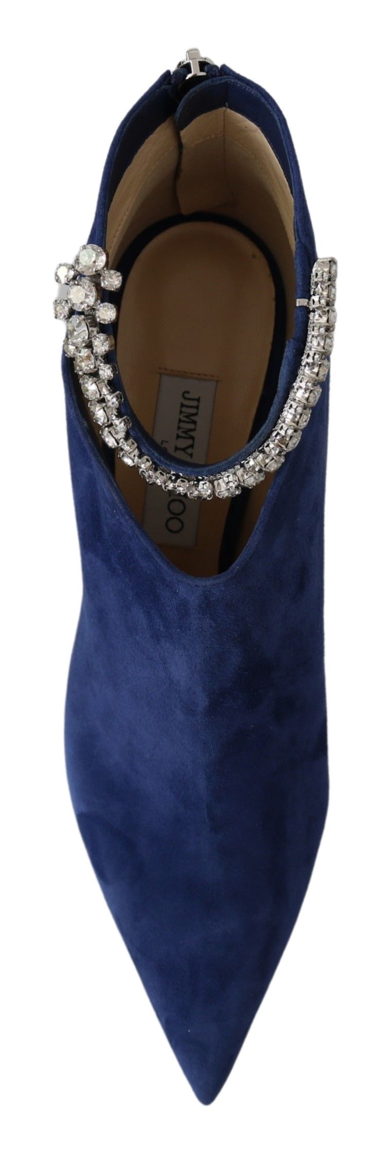 Jimmy Choo Pop Blue Crystal-Strap Heeled Boots - Ginchy
