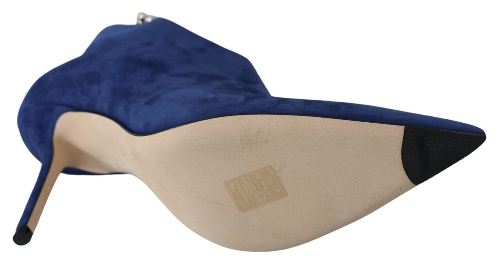 Jimmy Choo Pop Blue Crystal-Strap Heeled Boots - Ginchy