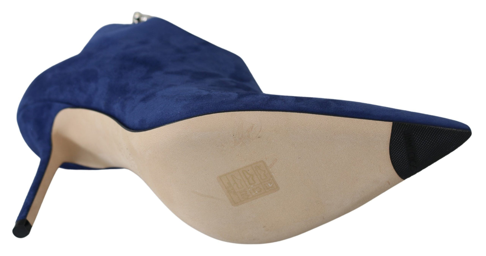 Jimmy Choo Pop Blue Crystal-Strap Heeled Boots - Ginchy