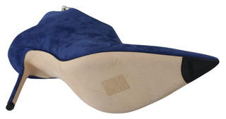 Jimmy Choo Pop Blue Crystal-Strap Heeled Boots - Ginchy