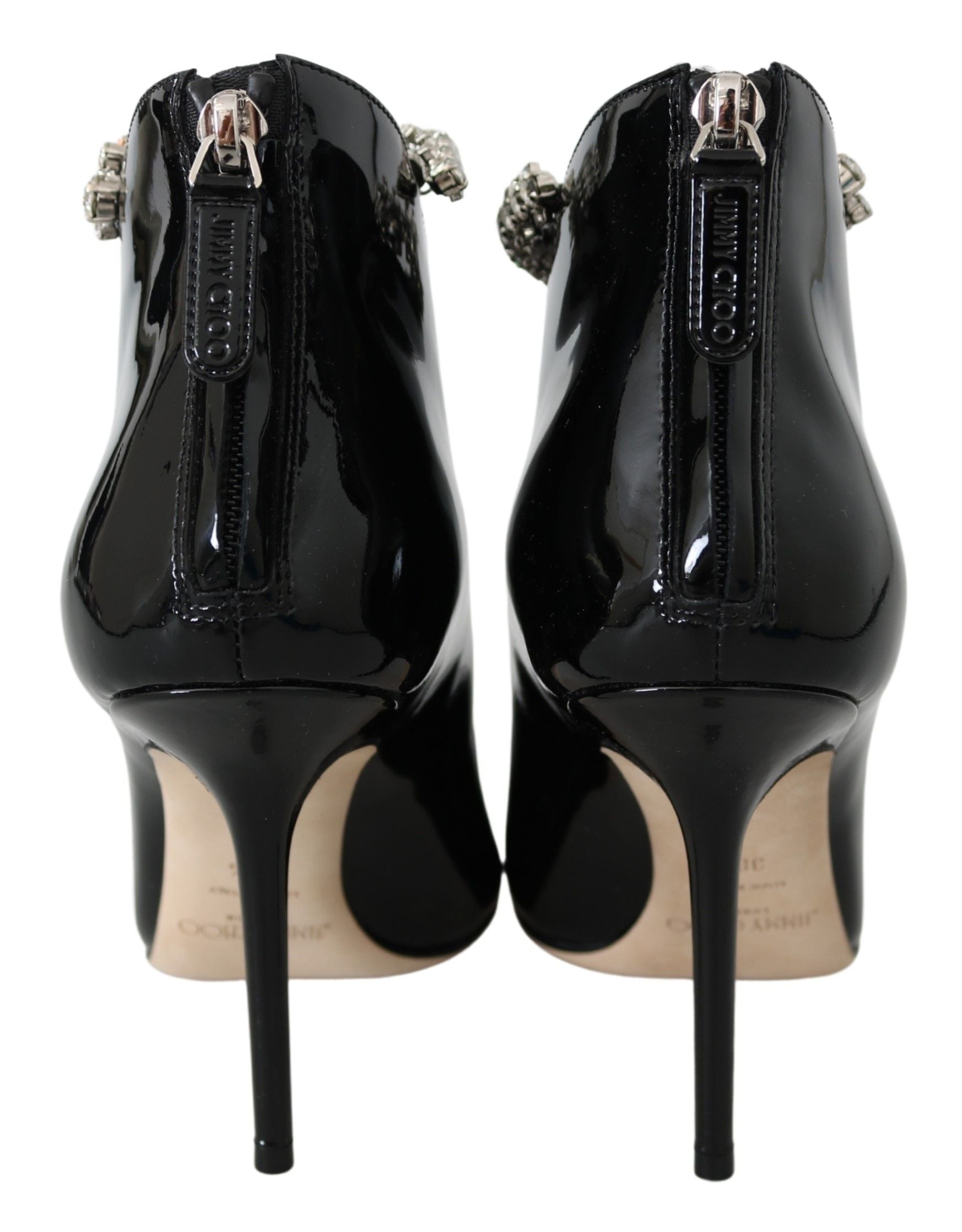 Jimmy Choo Elegant Black Patent Heeled Boots - Ginchy