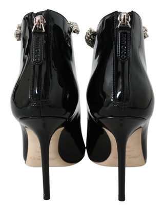 Jimmy Choo Elegant Black Patent Heeled Boots - Ginchy