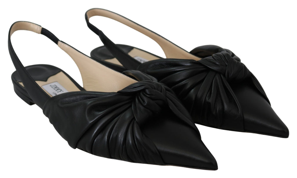 Jimmy Choo Elegant Pointed Toe Leather Flats - Ginchy