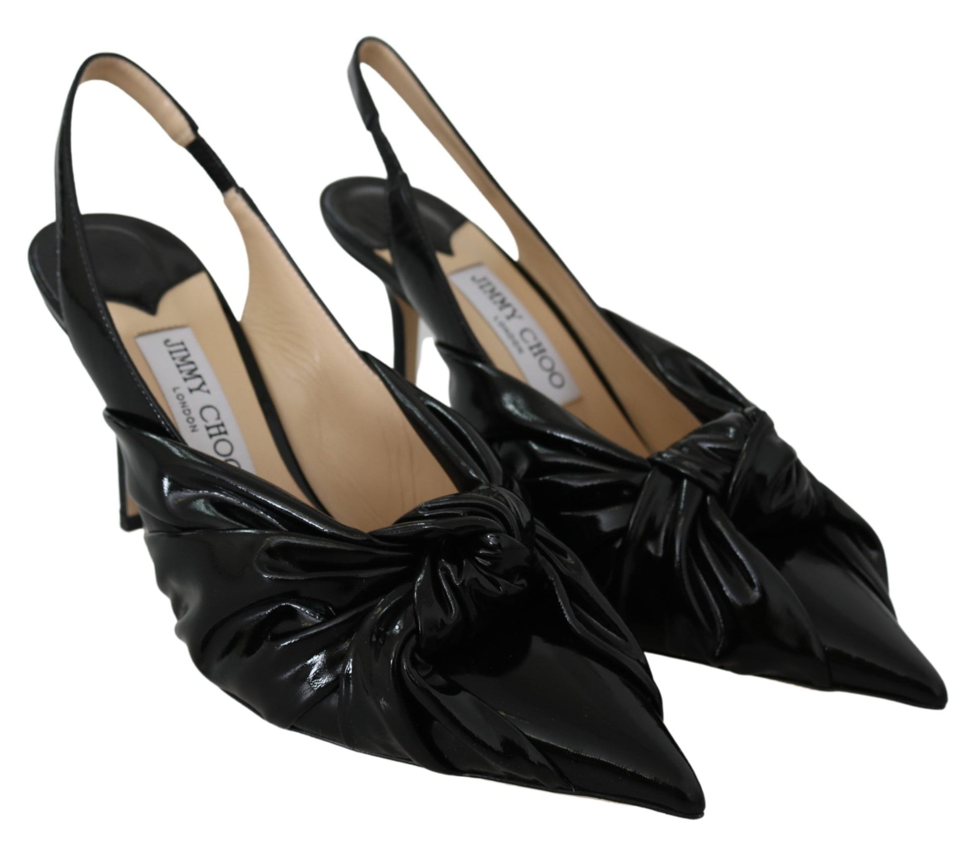 Jimmy Choo Elegant Black Leather Pointed Toe Pumps - Ginchy