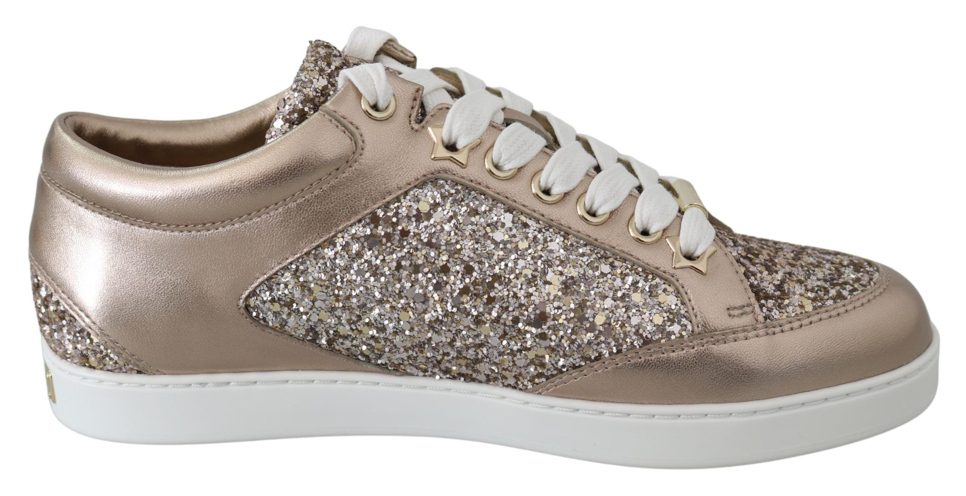Jimmy Choo Ballet Pink Glitter Leather Sneakers - Ginchy