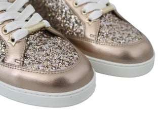 Jimmy Choo Ballet Pink Glitter Leather Sneakers - Ginchy
