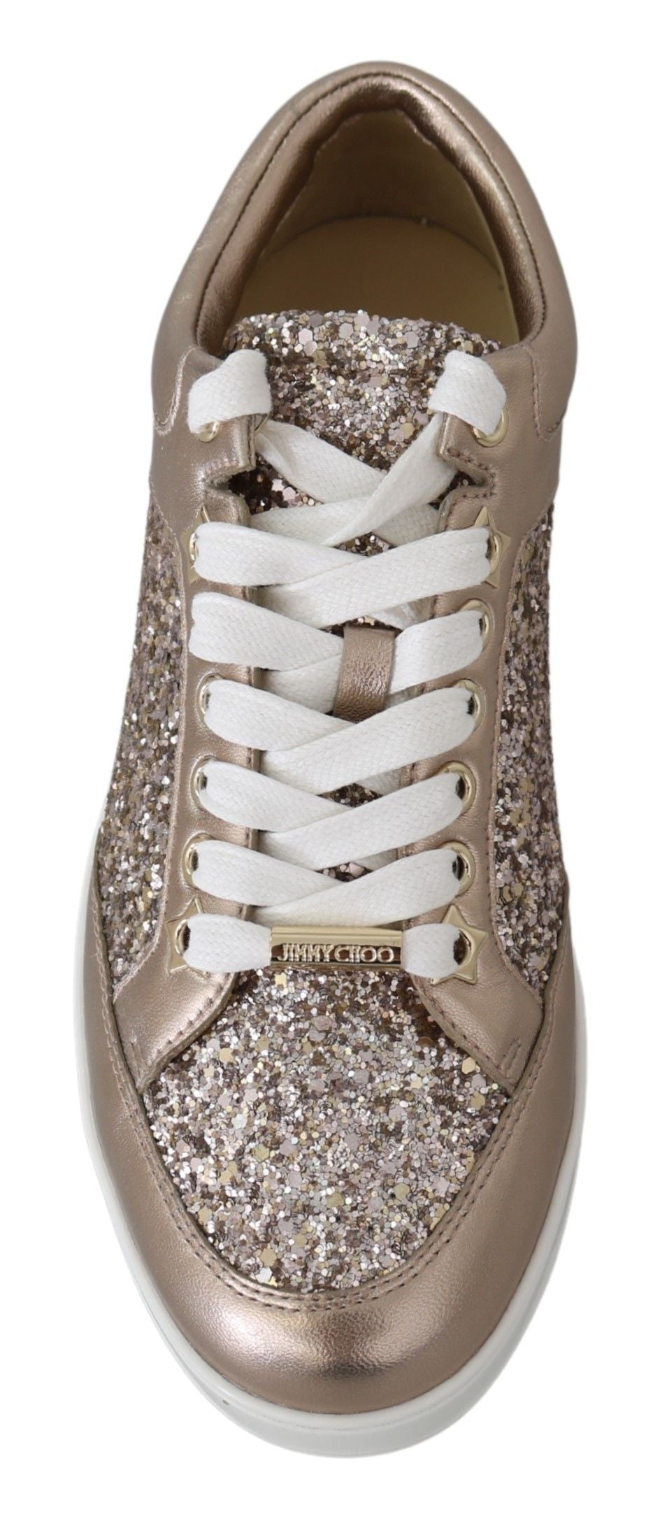 Jimmy Choo Ballet Pink Glitter Leather Sneakers - Ginchy