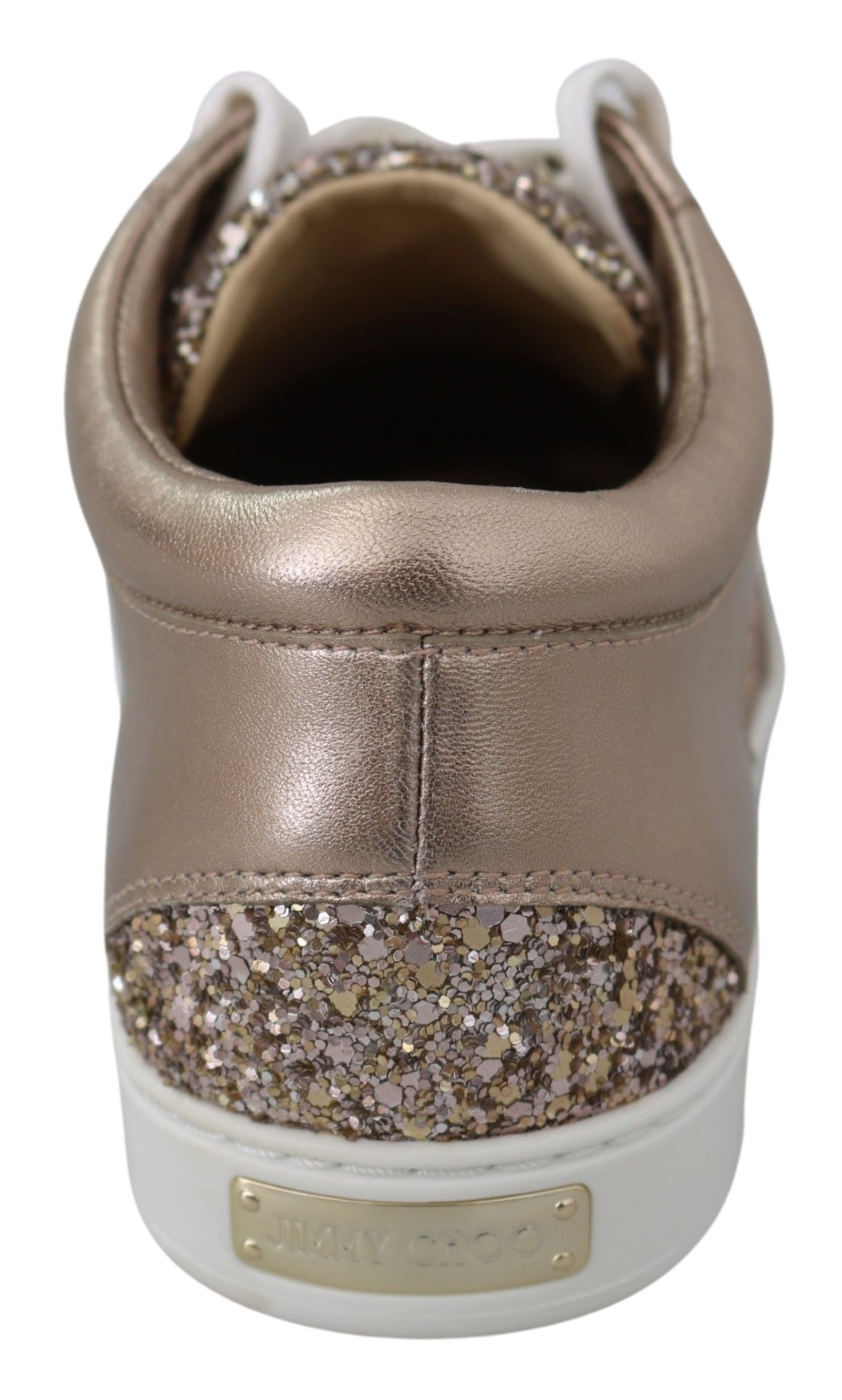 Jimmy Choo Ballet Pink Glitter Leather Sneakers - Ginchy