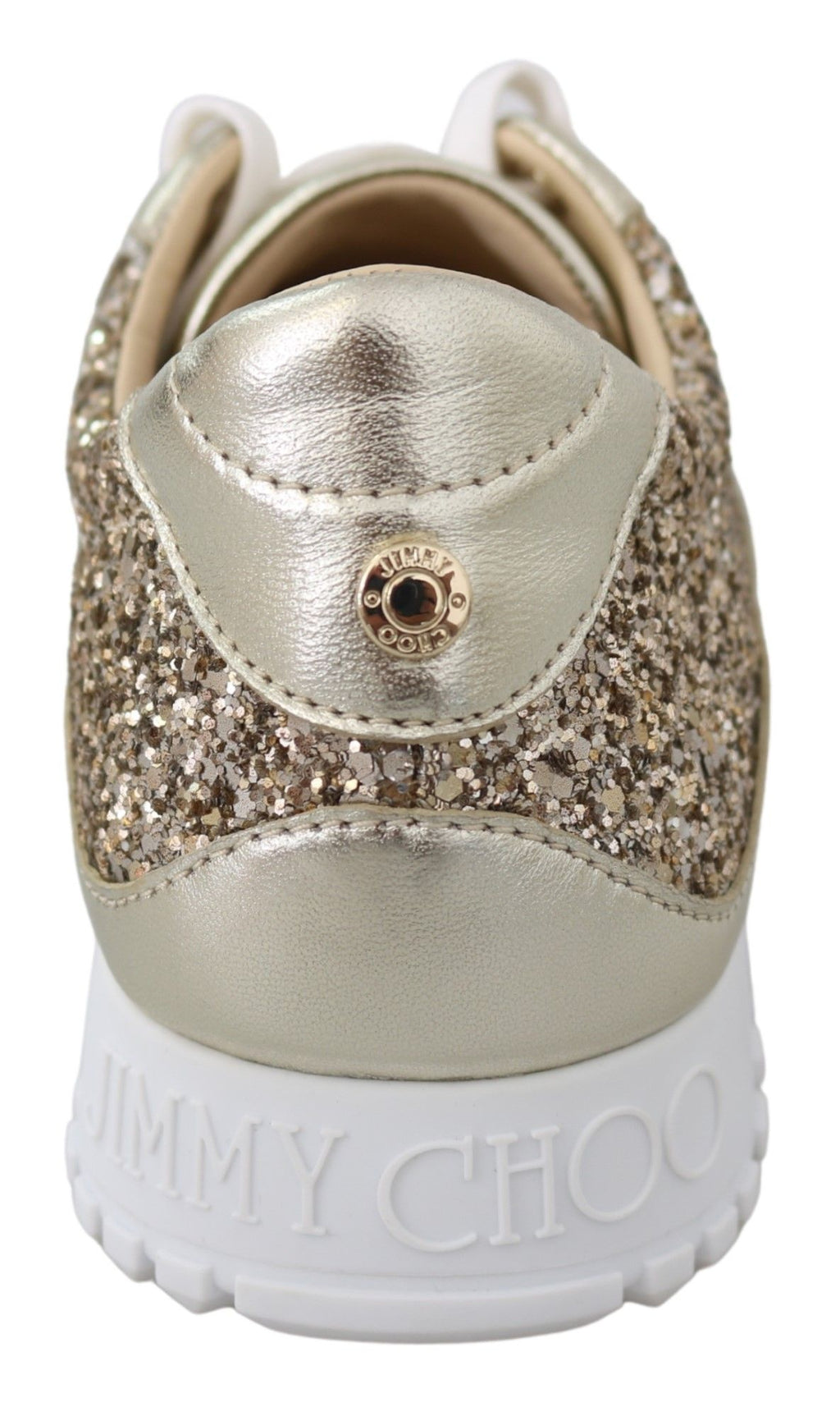 Jimmy Choo Antique Gold Glitter Leather Sneakers - Ginchy