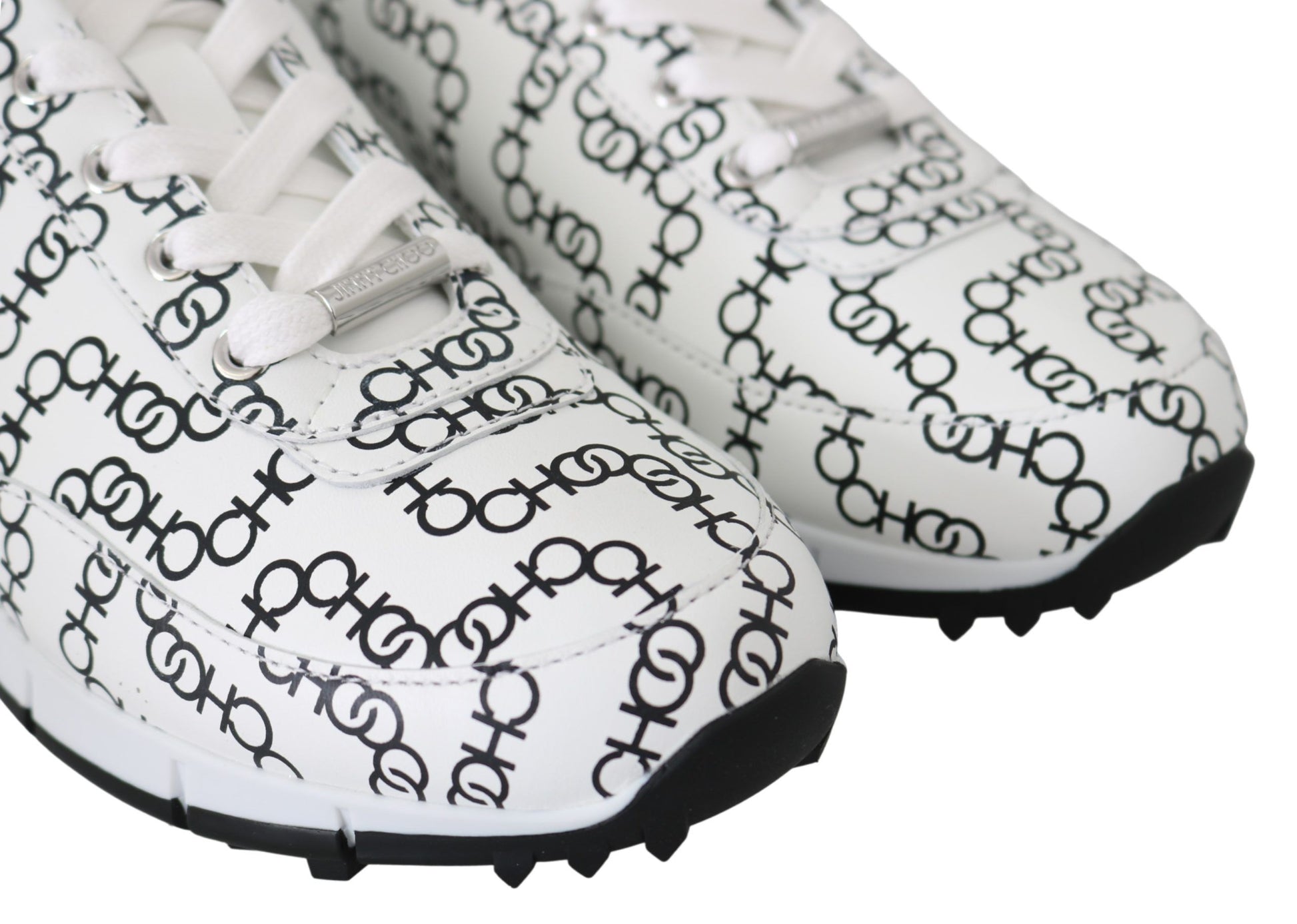 Jimmy Choo Elegant Monochrome Leather Sneakers - Ginchy