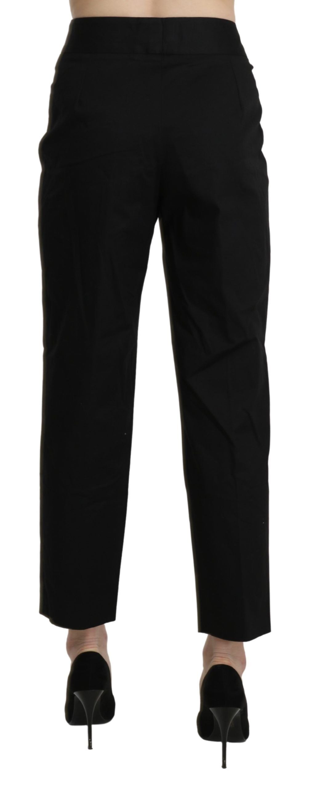 BENCIVENGA Black High Waist Straight Cropped Dress Pants - Ginchy