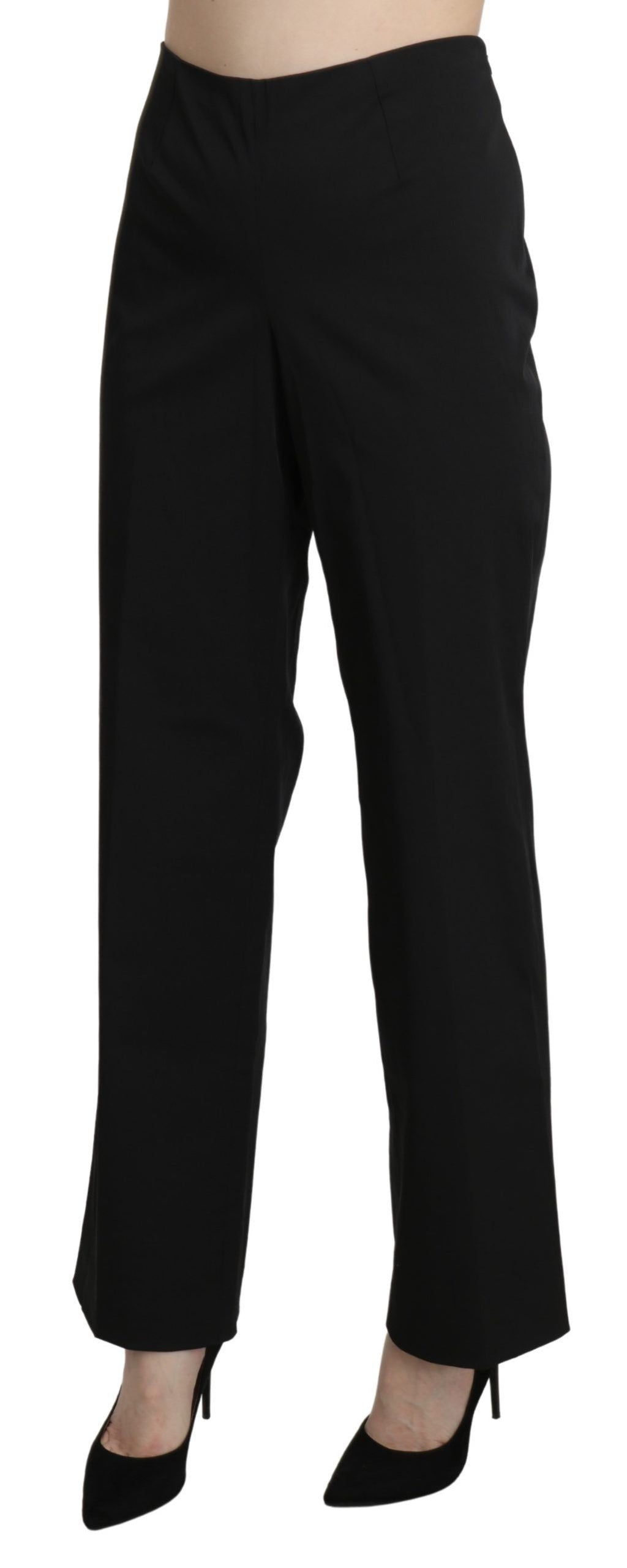 BENCIVENGA Black High Waist Straight Dress Trouser Pants - Ginchy