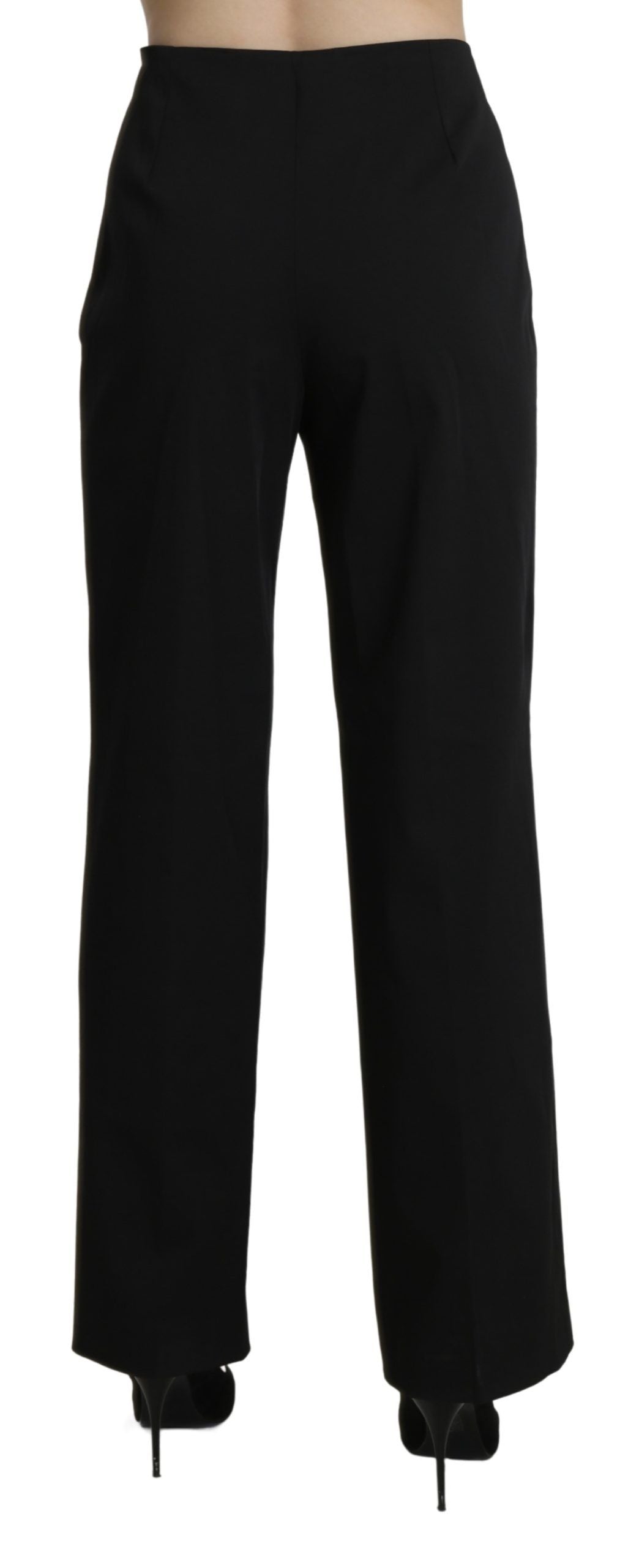 BENCIVENGA Black High Waist Straight Dress Trouser Pants - Ginchy
