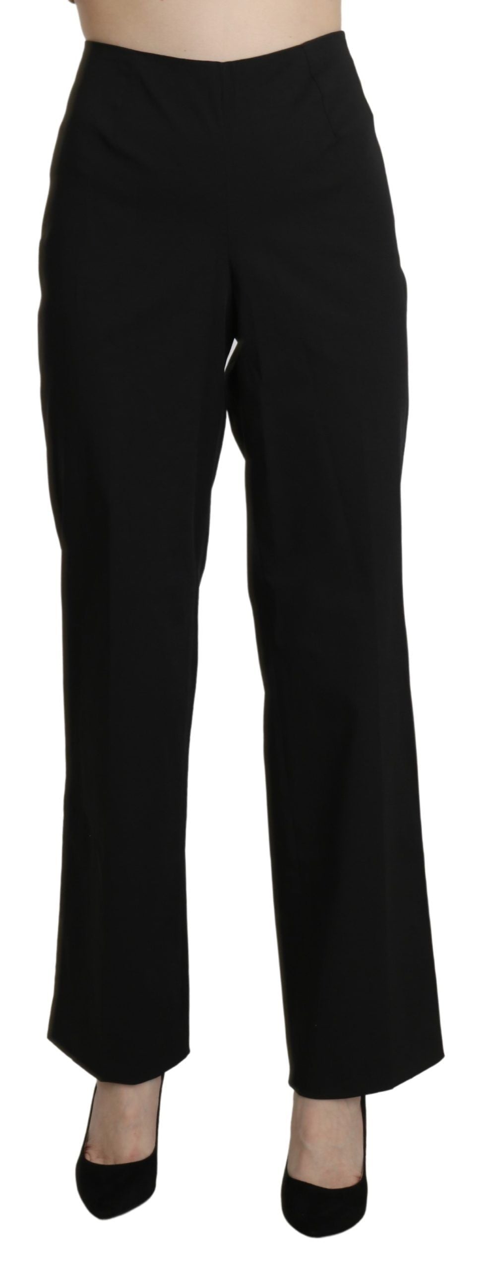 BENCIVENGA Black High Waist Straight Dress Trouser Pants - Ginchy