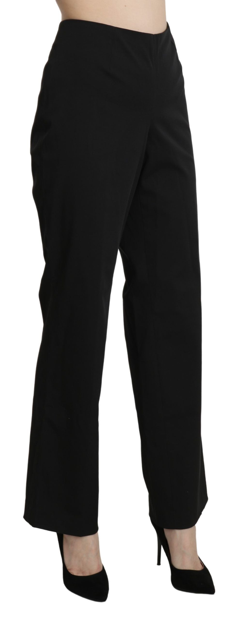 BENCIVENGA Black High Waist Straight Dress Trouser Pants - Ginchy