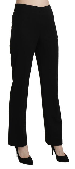 BENCIVENGA Black High Waist Straight Formal Dress Trouser - Ginchy