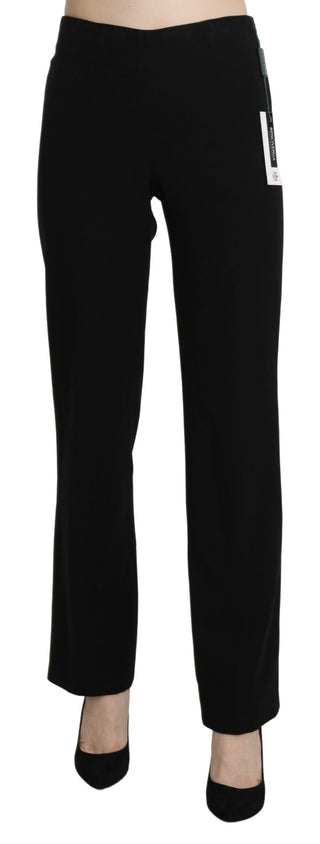 BENCIVENGA Black High Waist Straight Formal Dress Trouser - Ginchy
