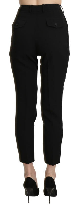 BENCIVENGA Black High Waist Skinny Cropped Dress Trouser Pant - Ginchy