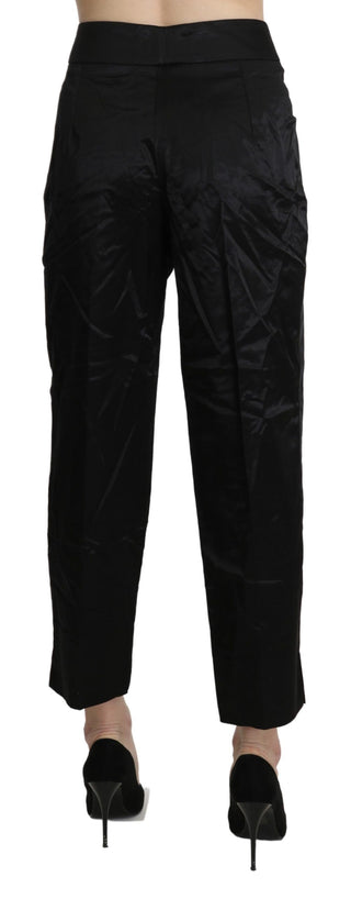 BENCIVENGA Black High Waist Straight Cropped Dress Trouser Pants - Ginchy