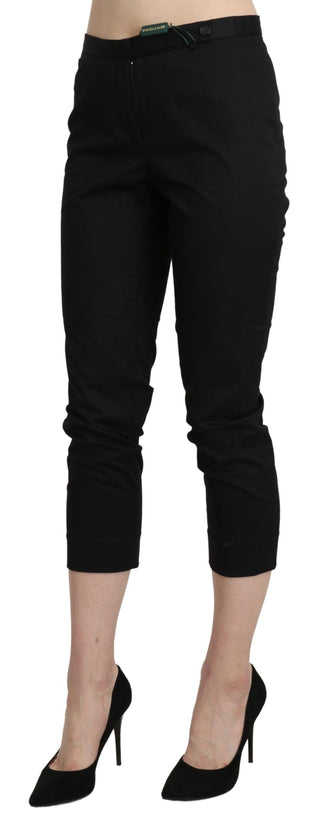 BENCIVENGA Black High Waist Skinny Cropped Dress Trouser Pants - Ginchy