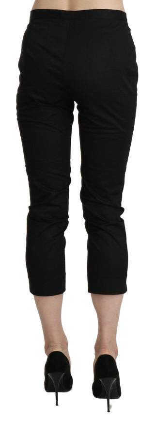 BENCIVENGA Black High Waist Skinny Cropped Dress Trouser Pants - Ginchy