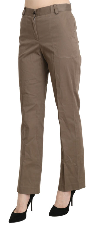 BENCIVENGA Brown High Waist Straight Dress Trouser Pants - Ginchy